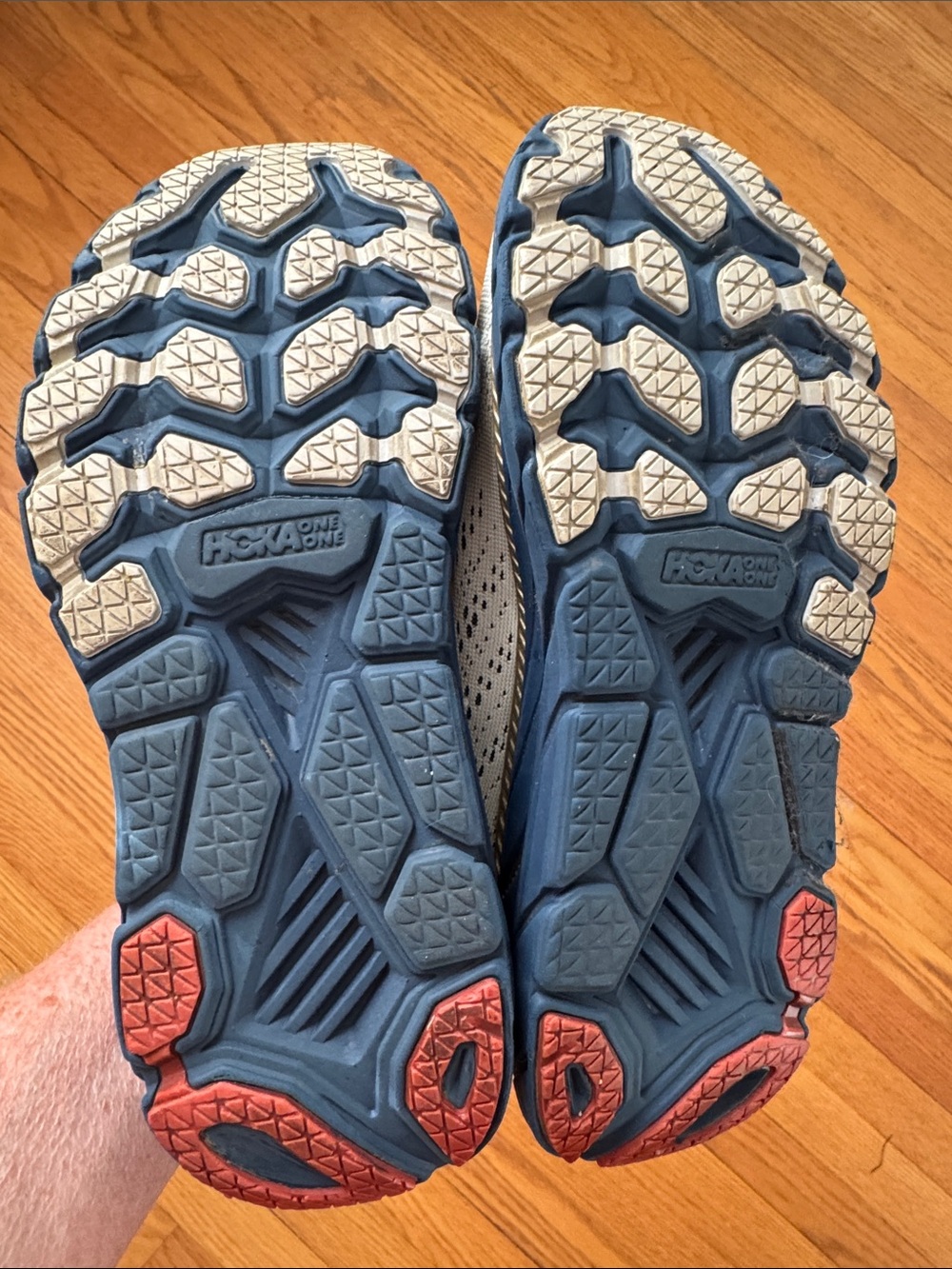 HOKA Bondi Running Shoes White Blue 8.5 Max Cushion Walking Athletic Sneakers - Picture 7 of 9